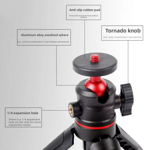 Qiilu 360 Metal Ball Head, High Compatibility, Expansion Interface, Ergonomic Design, Portable and Practical
