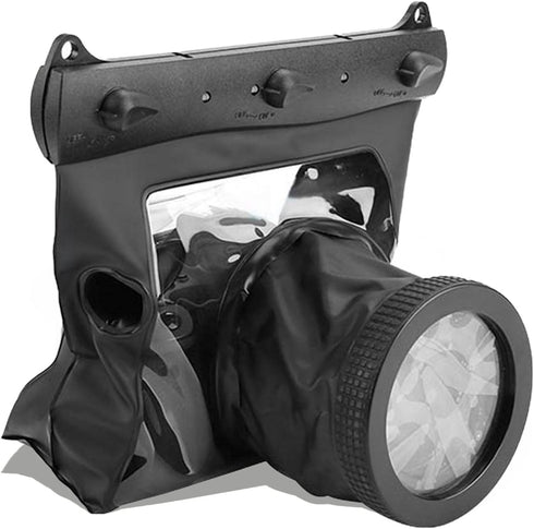 DSLR Camera Universal Waterproof Underwater Housing Case, 20-Meter Diving Bag for Canon and Other DSLR Cameras, Black