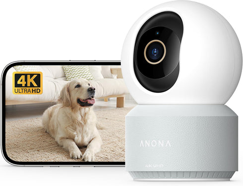 Anona Pano 4K UHD Indoor Camera, Pet/Dog/Baby Security Camera with Phone App, 360