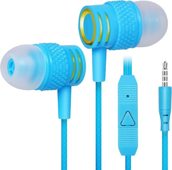 UrbanX R2 Wired in-Ear Headphones with Mic for TCL 10L, Noise Isolating, Deep Bass, Tangle-Free Cord