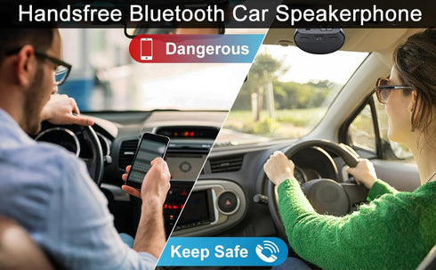 Heayzoki Bluetooth Car Speaker, Handsfree Bluetooth Car Speakerphone Multipoint Speaker Phone, Support Siri Voice Assistant, with Auto Power On Off Omni Mic Digital Amplifier