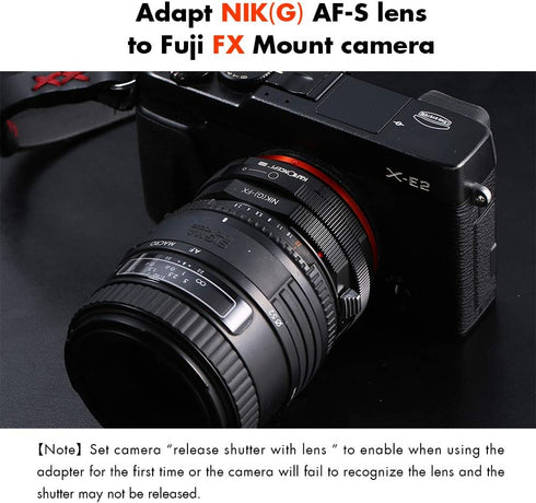 K&F Concept Lens Mount Adapter for Nikon G/F/AI/AIS/D/AF-S to Fujifilm X-Series Cameras