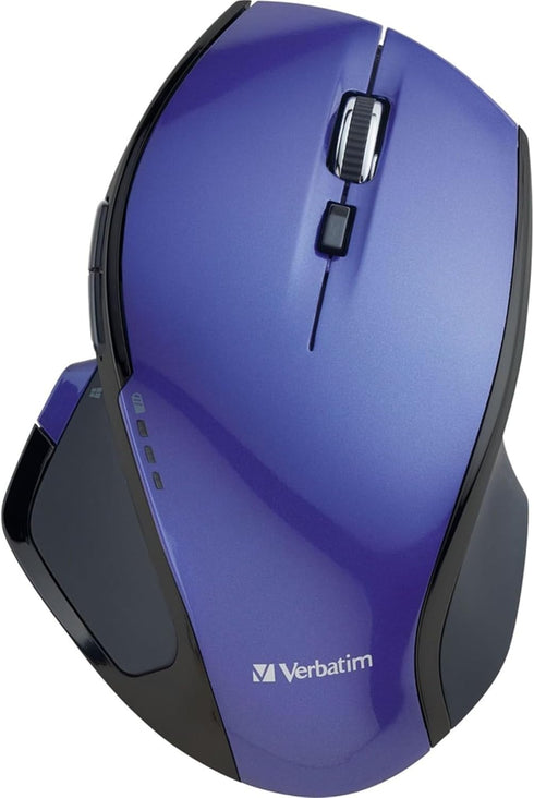 Verbatim 2.4G Wireless 8-Button LED Ergonomic Deluxe Mouse - Purple for Mac and PC
