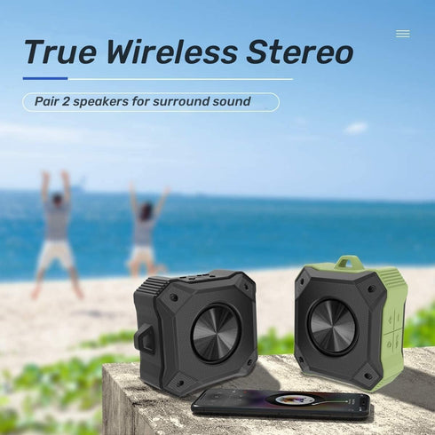IPX7 Waterproof Bluetooth Shower Speaker, Portable Wireless Speaker with Loud Sound, Built-in Mic, 12 Hours for Outdoor