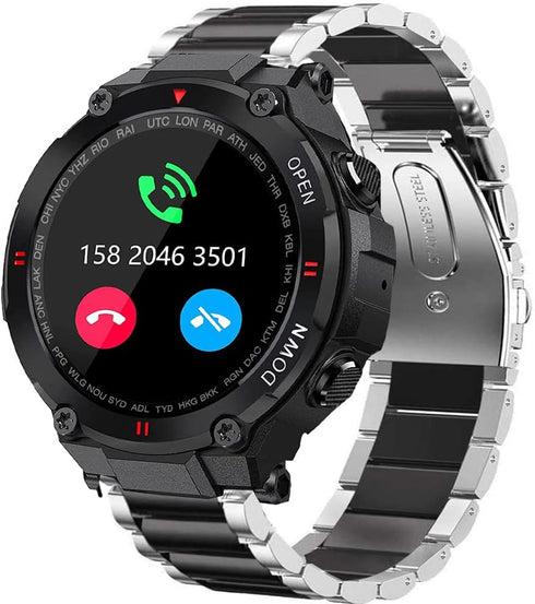 EIGIIS Military Smartwatch Straps, Stainless Steel Replacement Straps for VALYV K22/EIGIIS K22/GUCABE Smart Watch