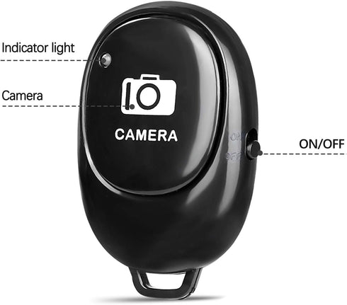 Wireless Camera Remote Shutter Control for iPhone & Android Phones, Portable Selfie Clicker for Photos and Videos