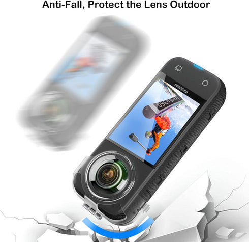 LICHIFIT Transparent Lens Cover Detachable Camera Lens Protector Case for Insta360 X3 Panoramic Camera