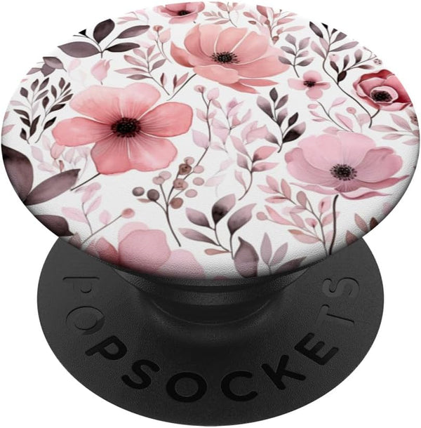 Pink Floral Flower Bouquet Cute Pattern PopSockets Standard PopGrip