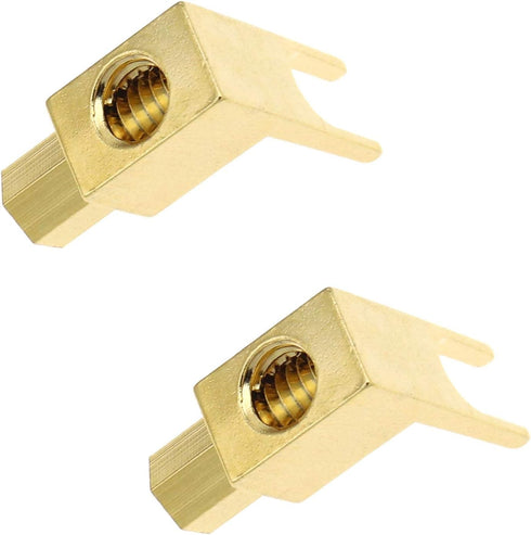 Create Idea 4pcs Brass Gold Plating Banana to Spade Adapter Connector for Audio Cables with 2 Screw-in Angles