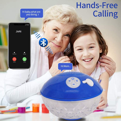 Bluetooth Speakers with Colorful Lights, Portable IPX7 Waterproof Speaker, Built-in Mic for Home and Outdoors