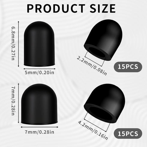 ECNHIVE 30 0.2'' 0.28'' 15 Stylus Tip Replacement Pcs, & High Sensitivity Precision Silicone Nibs, Soft Scratch-Free