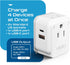 Ceptics Thailand Travel Adapter Set, 20W PD & QC, Type O - 4 in 1 with 2 USA Inputs, 1 USB Port, 1 USB-C Port