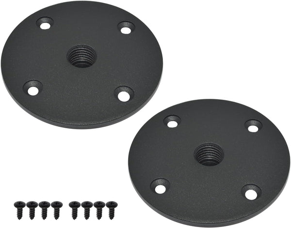 Speaker Mount Adapter with M20 Threading - 4.13"x1", Metal Speaker Stand Top Hat, 105X25mm (2 Packs Black)