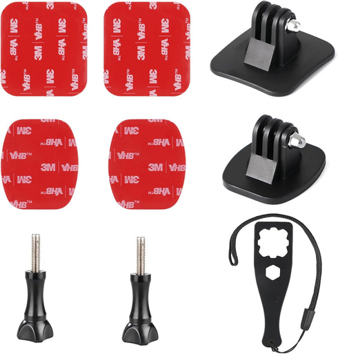 HSU Adhesive Mounts - Helmet Adhesive Sticky Mounts Flat & Curved 3M Mount for All GoPro and Other Action Cameras