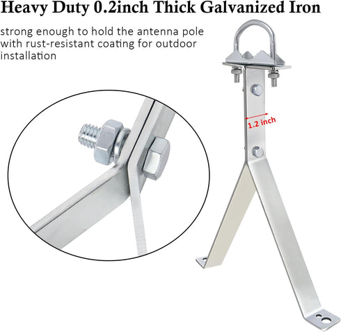 XRDS -RF 12 Inch (2-Leg 2-Leg) XRDS-RF Antenna Wall Mount Heavy-Duty Stand Off Wall Mast Mount Windproof Antenna