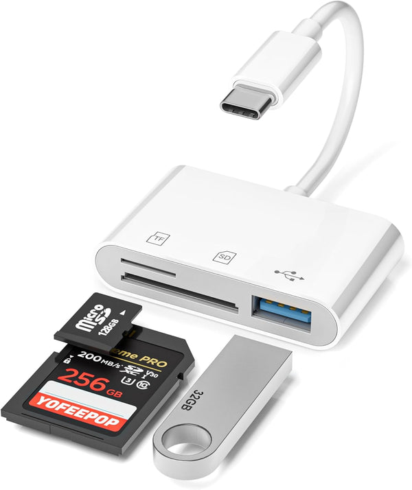 YOFEEPOP SD Card Reader, USB 3.0 Type C Memory Card Adapter, SD/TF Card