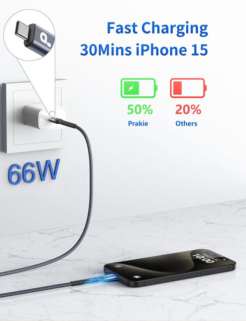 USB C to USB C Cable, 2Pack 10FT USB C Charger Cable, Long Type C Fast Charging Cable Nylon Braided USBC Charger Cord Compatible with iPhone 15/15 Pro/15 Plus/15 Pro Max/Samsung Galaxy S23/LG/Switch