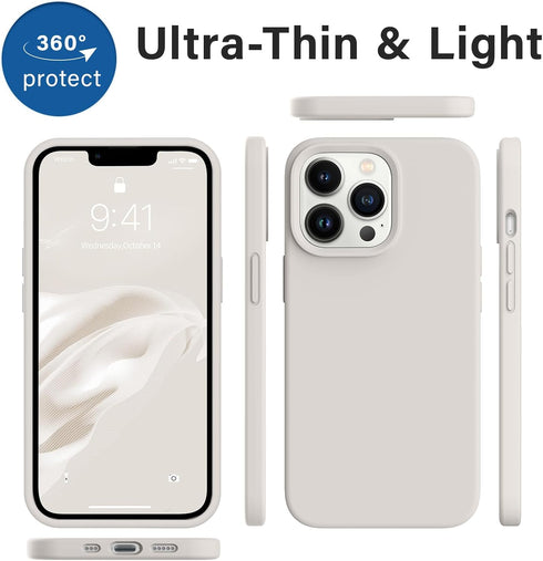 AOTESIER iPhone 13 Pro Case, Slim Liquid Silicone, Military Shockproof, Soft Microfiber Lining, Camera & Screen