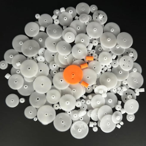URIMPAVIDO 200PCS 0.5 White Plastic Gears Module Gears for DC Motor DIY Model Toys RC Car Robot Gear Replacement