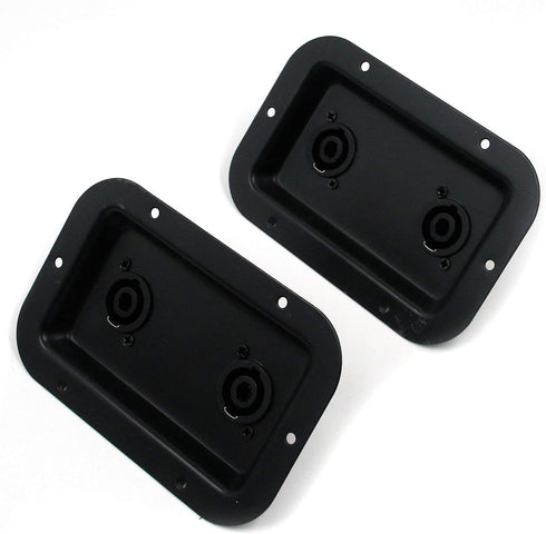 T Tulead Audio Dual Speakon Plates, Iron Speaker Jack Plate, 5.35"x3.5", Pack of 2 with Mounting Screws