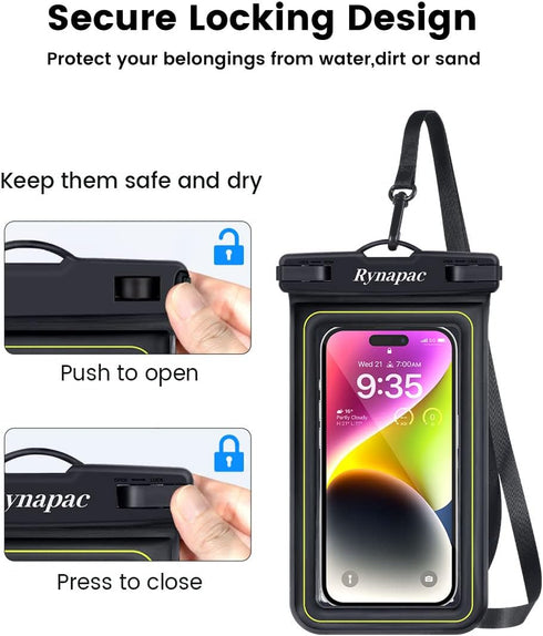 IP68 Waterproof Phone Pouch/Case, Floating Waterproof Case for iPhone 15 14 13 12 Pro Max XS Plus Samsung Galaxy, 2