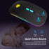 CC Store LED Wireless Bluetooth Mouse, Rechargeable Ultra Silent Slim, 2.4GHz Instant Connection, USB-C Adapter (Black)