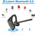 New bee Bluetooth Earpiece V5.2 Wireless Headset with 24Hrs Talktime, CVC8.0 Dual Mic Noise Cancelling for