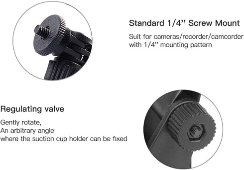 Suction Cup Mount for Gopro Hero 13 12 11 10 9 8/AKASO EK7000/Brave 4/Brave 7 Action Cameras