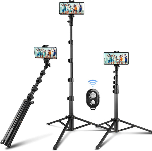 CAMOLO RIG 63" Tripod for Phone,Selfie Stick with Wireless Remote, Extendable Cell Phone Stand