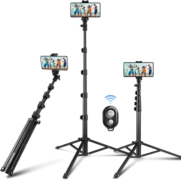 CAMOLO RIG 63" Tripod for Phone,Selfie Stick with Wireless Remote, Extendable Cell Phone Stand
