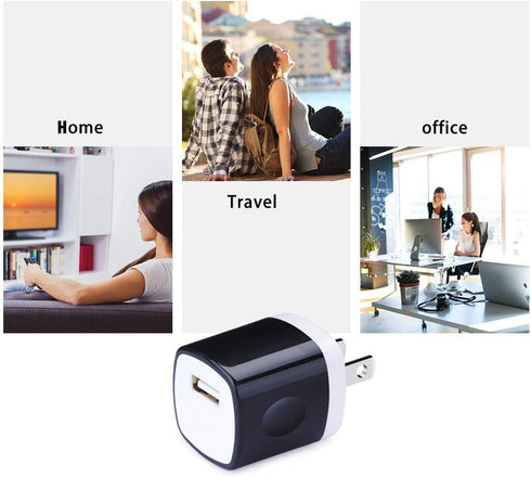 UorMe Wall Adapter 10 Pack, 1A 5V Single Port Charger Power USB Plug Charging Cube for iPhone 14 13 12 SE 11, Galaxy