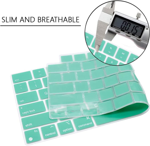 Stylish Keyboard Cover Silicone Protective Skin for MacBook Pro 14" 16" & Air 15" Clover Green