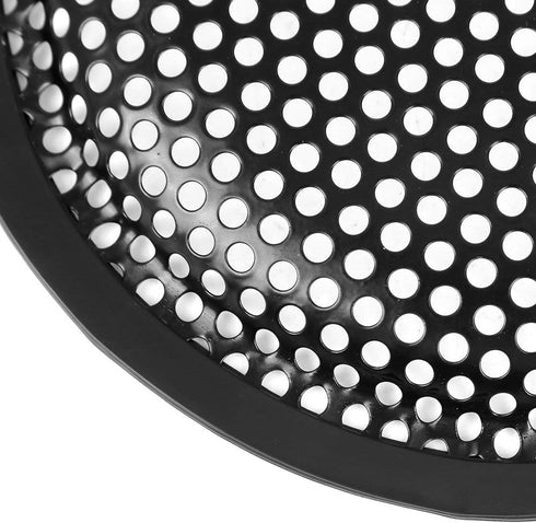 Unifizz 2pcs Car Audio Speaker Subwoofer Metal Waffle Grill Cover, Black Protector with Rubber Edge and Clips, 6.5 Inch