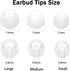 Earbud Replacement Tips Silicone Covers for Most In-Ear Earbuds (Inner Hole 3.8mm -5.1mm) - 18 Pairs S M L