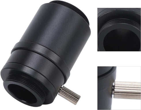1X C Mount Adapter Lens, Alloy CTV Microscope Lens Camera Interface Adapters for Trinocular Stereo Microscope