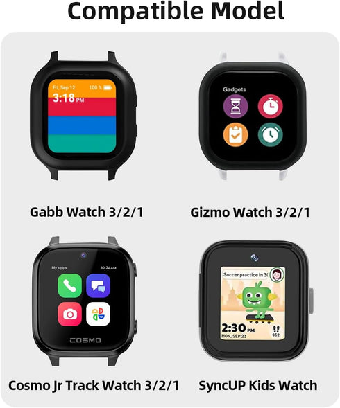 20mm Kids Watch Band, Kids Smartwatch Band Replacement for Boy Girl, Sport Silicone Strap Compatible with Gabb Watch/Gizmo Watch/SyncUP Watch/Cosmo Jr Track