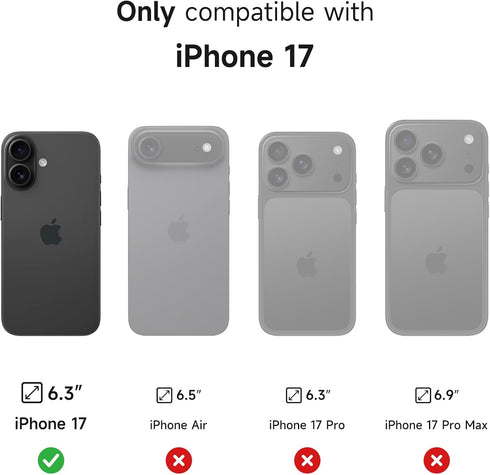 SURITCH 17 6.3 Inch, for iPhone Case with Camera Control Cover, Camera Slide Cover and Adjustable Kickstand, Compatible