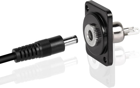 QIANRENON DC 5.5mm x 2.5mm Panel Mount Jack Adapter - 2-Pin High Current Solder Wire Connector