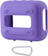 co2CREA Silicone Cover Case for JBL Go 4 Waterproof Bluetooth Speaker, Portable Travel Case with Carabiner (Purple Case)