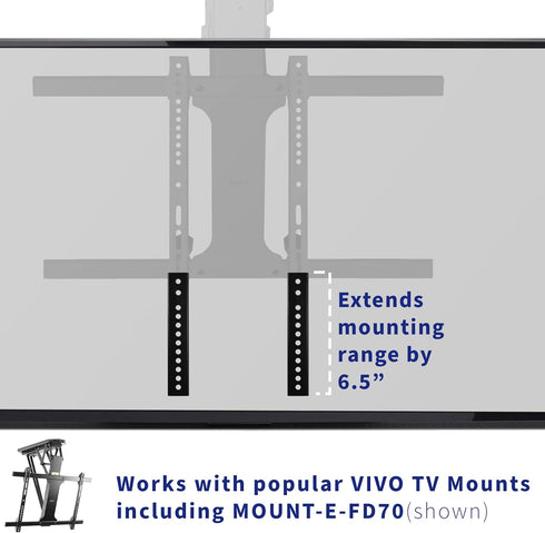 VIVO Vertical VESA Extender Plate Bracket Kit - Designed for Low VESA Pattern TV’s, Fits TV Ceiling Mounts, 2 Brackets,