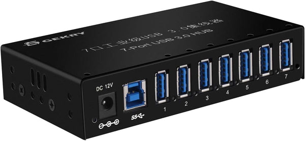 USB 3.0 Hub, 7-Port Powered USB Hub 3.0 with Metal Case, 36W AC Adapter-Type A