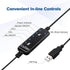 USB Headset with Microphone, Noise Cancelling & Audio Controls, Stereo Computer Headphones for Office