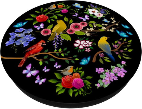 Flower, Bird and Butterfly Garden PopSockets Standard PopGrip