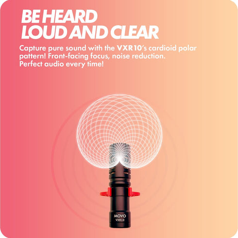 Movo VXR10 Universal Shotgun Mic for Camera - Compatible with DSLR, iPhone, Android Smartphones, with Accessories