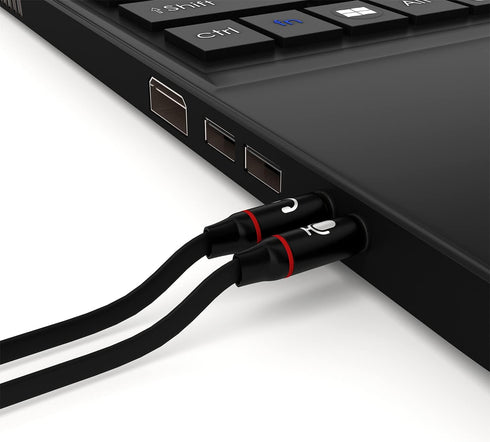 D & K Exclusives Headphone Splitter Cable - 3.5mm Female to 2 Dual 3.5mm Male Mic Audio Y Adapter