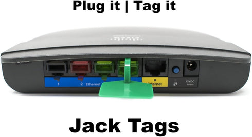 G7 Power RJ45 50-Pack RJ45 Dust Cover and Label Device - Jack Tags Protect and Identify Router and Switch Interfaces