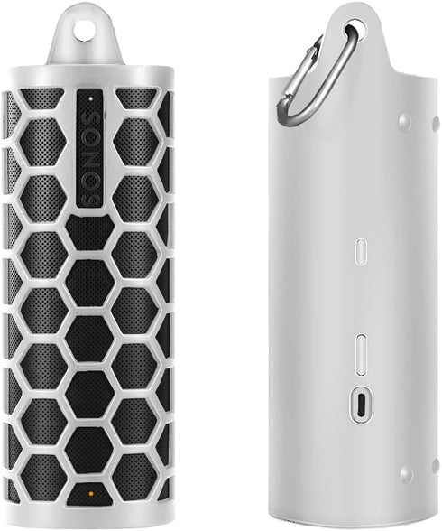 Protective Carrying Silicone Case for Sonos Roam 2 / Sonos Roam Wireless Portable Bluetooth Speaker, White