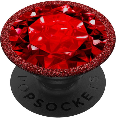 July Ruby Red Birth Month Design PopSockets Standard PopGrip