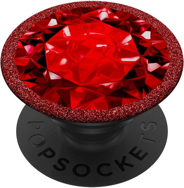 July Ruby Red Birth Month Design PopSockets Standard PopGrip