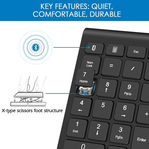 Foloda Bluetooth Wireless Number Pads, Portable 22 Keys Numeric Keypad for Laptop, PC
